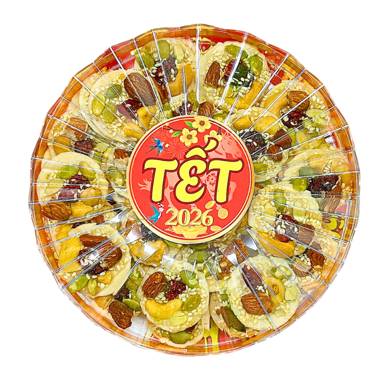 Hộp Bánh Đồng Tiền Ngũ Vị Hạt Sun Khía 350G Hộp Quà Tết 2026 8 Hộp Bánh Đồng Tiền Ngũ Vị Hạt Sun Khía 350G Hộp Quà Tết 2026