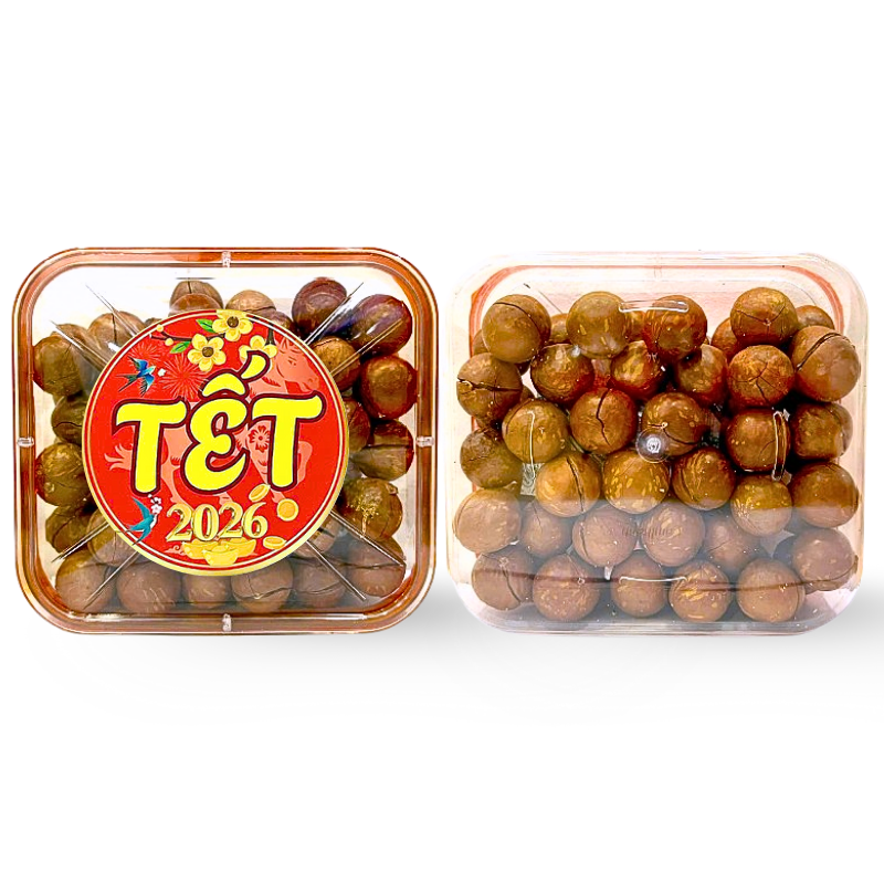 Hộp Hạt Macca Tây Nguyên Hộp Vuông Tròn 550G Hộp Tết 10 Hộp Hạt Macca Tây Nguyên Hộp Vuông Tròn 550G Hộp Tết