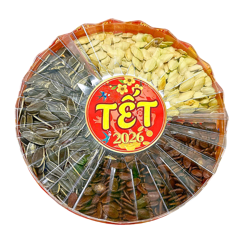 Set Hộp Mix Hạt 3 Vị (Hạt Dưa, Hạt Hướng Dương, Hạt Bí Trắng) Sun Khía 3 Ngăn 300G Hộp Tết 9 Set Hộp Mix Hạt 3 Vị (Hạt Dưa, Hạt Hướng Dương, Hạt Bí Trắng) Sun Khía 3 Ngăn 300G Hộp Tết