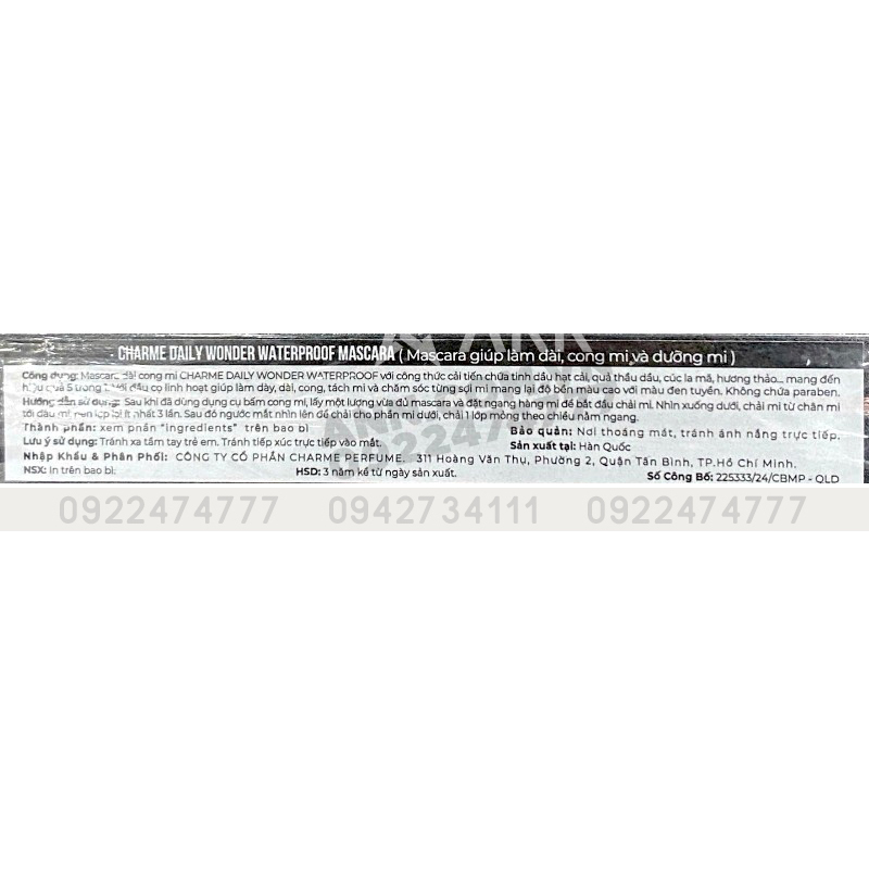 Mascara Charme Daily Wonder Waterproof Không Lem Không Trôi 6 Mascara Charme Daily Wonder Waterproof Không Lem Không Trôi