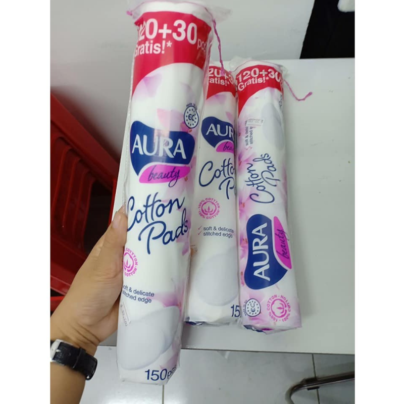 25794_btt-aura-phu-photoroom-2_20241120175310-2.png Bông Tẩy Trang Aura Chất Liệu Cotton Mềm Mại Cho Da 150 Miếng - 4751023290775