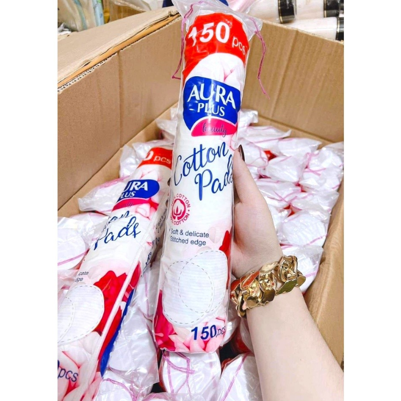25794_btt-aura-phu-photoroom-4_20241120175309-2.png Bông Tẩy Trang Aura Chất Liệu Cotton Mềm Mại Cho Da 150 Miếng - 4751023290775