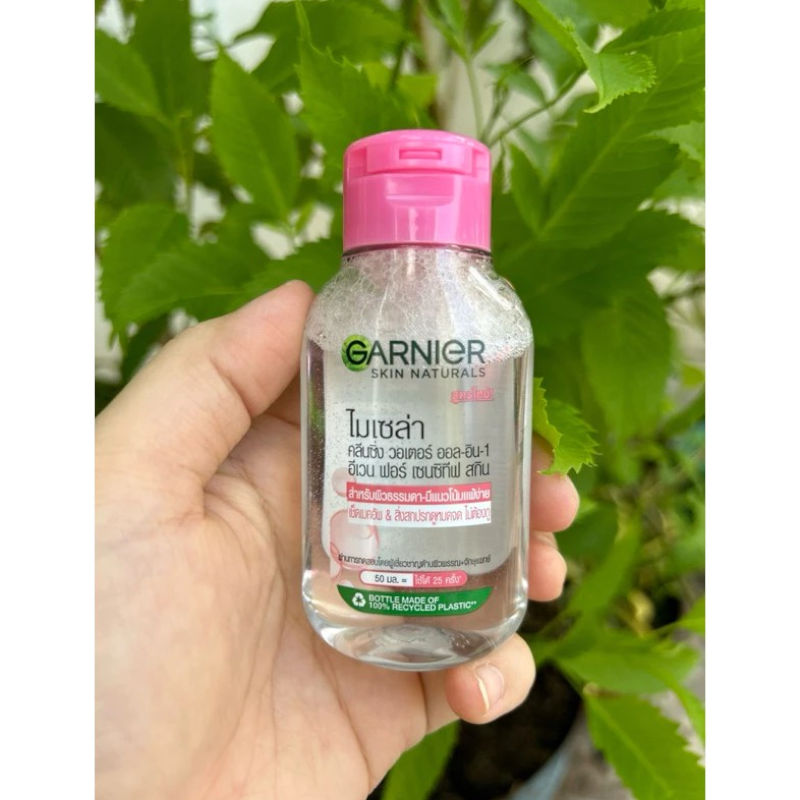 Nước Tẩy Trang Garnier Nắp Hồng Micellar Cleansing Water Cho Da Nhạy Cảm 50ml 6 Nước Tẩy Trang Garnier Nắp Hồng Micellar Cleansing Water Cho Da Nhạy Cảm 50ml