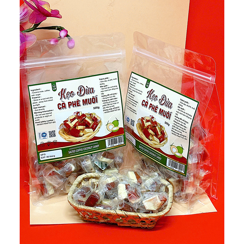 Phân phối kẹo Dừa Cà Phê Muối Túi Zip 500g 7 Phân phối kẹo Dừa Cà Phê Muối Túi Zip 500g