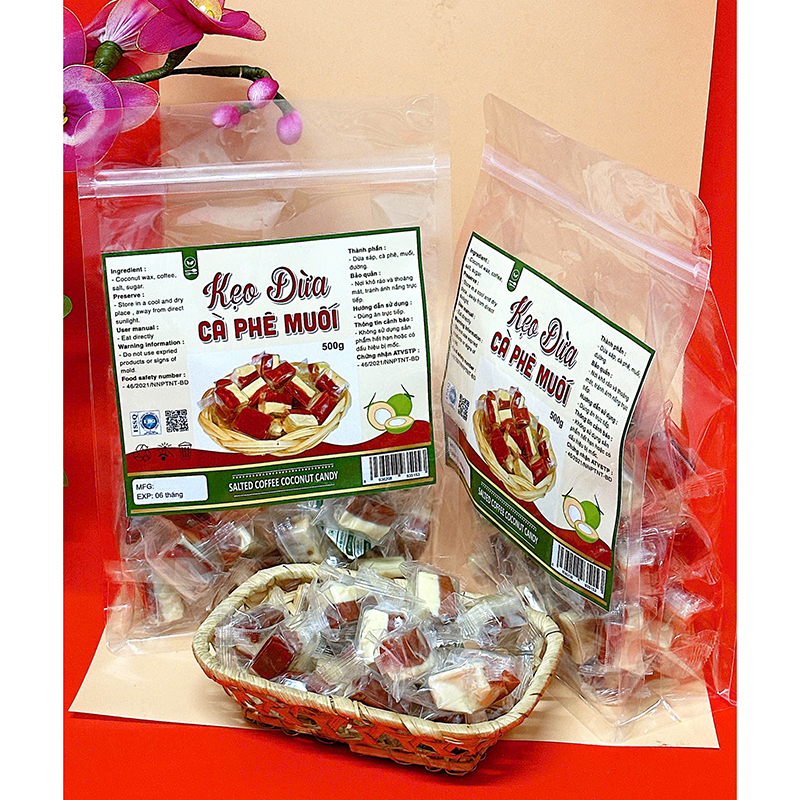 25874_z6125813761957-e152777636defaee140bee761d611c58_20241214145445-2.jpg Kẹo Dừa Cà Phê Muối Túi Zip 500g - KDCPMTZ500