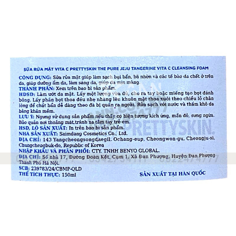 Sữa Rửa Mặt Prettyskin The Pure Jeju Tangerine Vita C Cleansing Foam 150ml 8 Sữa Rửa Mặt Prettyskin The Pure Jeju Tangerine Vita C Cleansing Foam 150ml