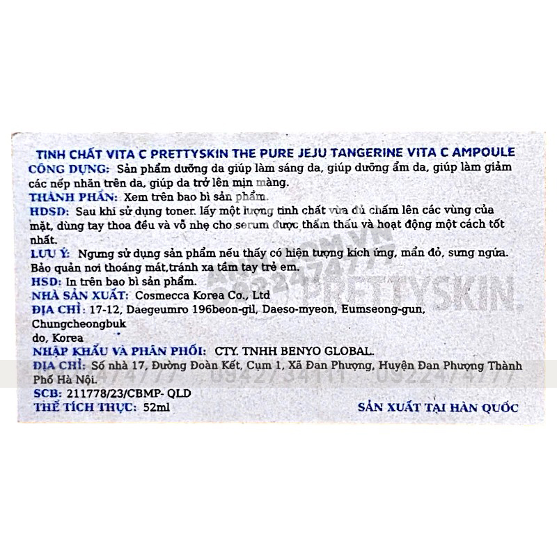 Sỉ serum Prettyskin The Pure Jeju Tangerine Vita C Ampoule 52ml 8 Sỉ serum Prettyskin The Pure Jeju Tangerine Vita C Ampoule 52ml