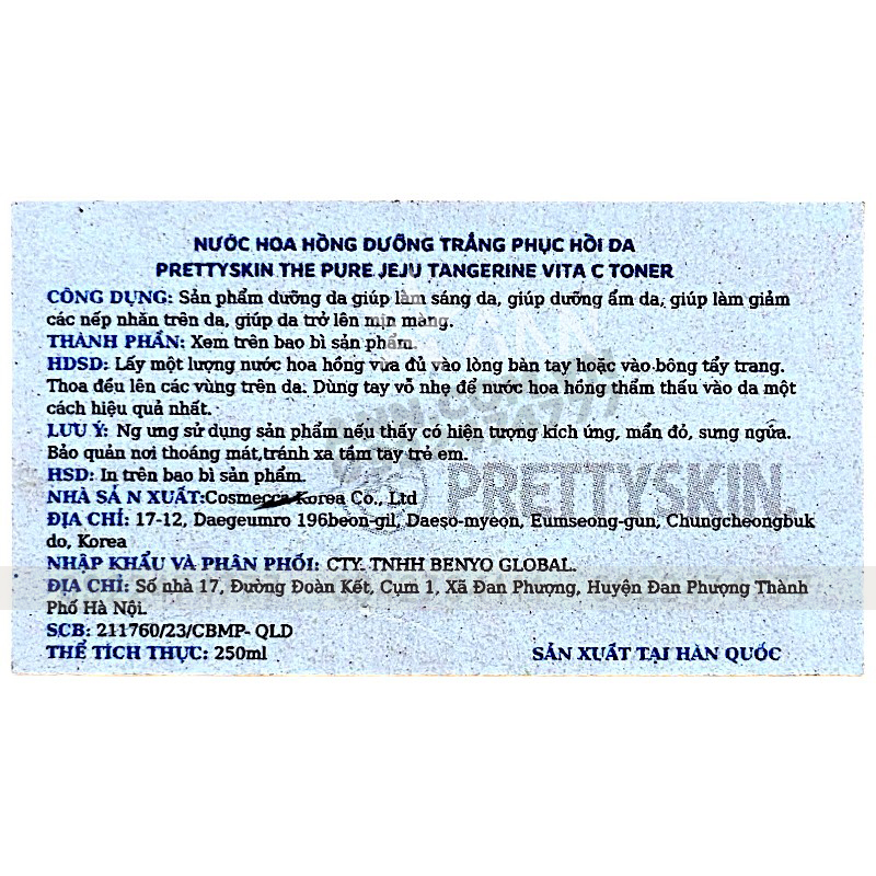 Nước Hoa Hồng Prettyskin The Pure Jeju Tangerine Vita C Toner 250ml 7 Nước Hoa Hồng Prettyskin The Pure Jeju Tangerine Vita C Toner 250ml
