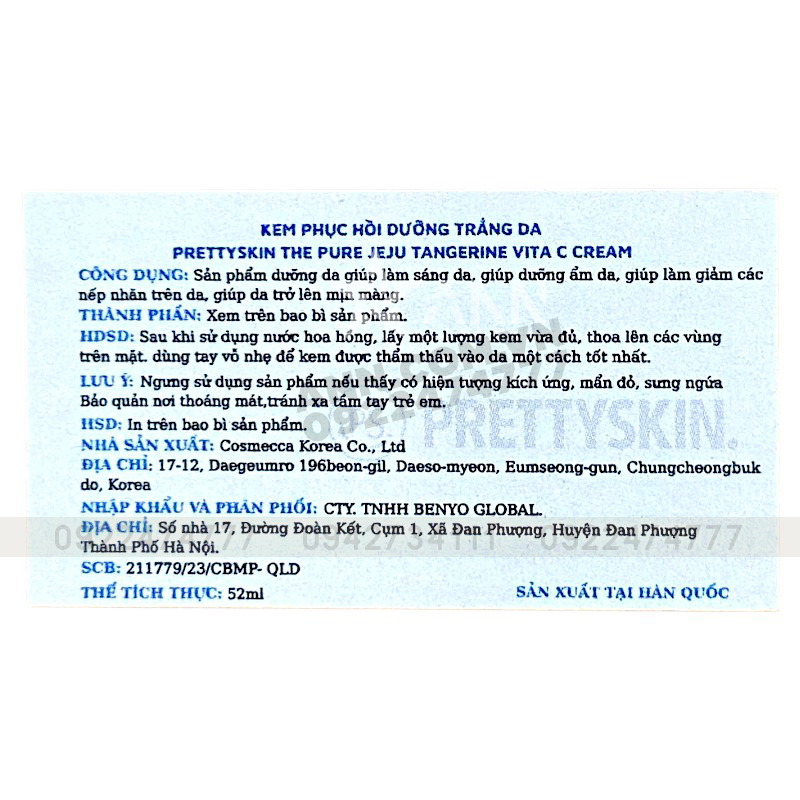Kem Dưỡng Prettyskin The Pure Jeju Tangerine Vita C Cream 52ml 8 Kem Dưỡng Prettyskin The Pure Jeju Tangerine Vita C Cream 52ml