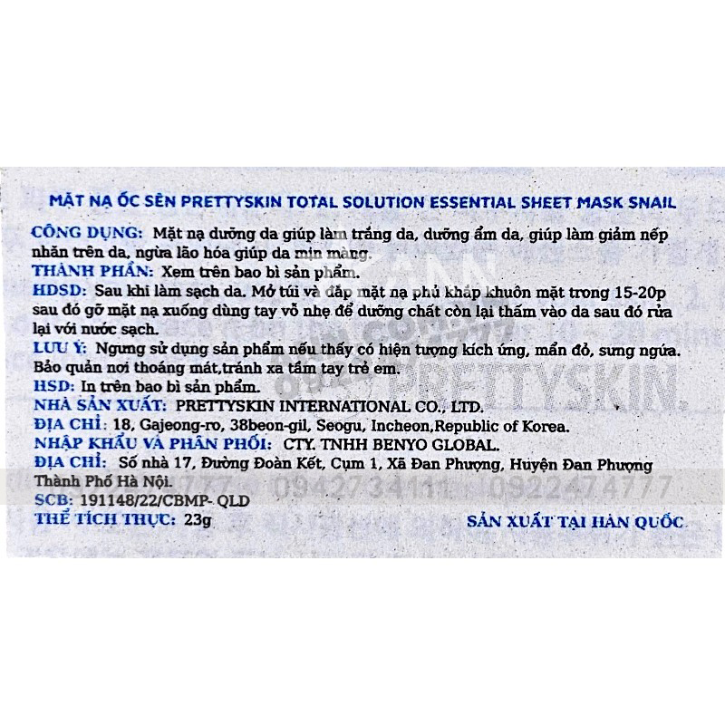 Mặt Nạ Ốc Sên Prettyskin Total Solution Essential Sheet Mask Snail - Hộp 10 Miếng 7 Mặt Nạ Ốc Sên Prettyskin Total Solution Essential Sheet Mask Snail - Hộp 10 Miếng