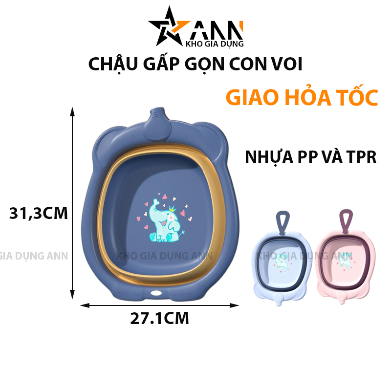 25928_271_20250320113512.png Chậu Gấp Gọn Hình Con Voi - Chậu Rửa Mặt Gấp Gọn Bằng Nhưa An Toàn Cho Bé 31,3×27,1×8,8cm - CRMCV
