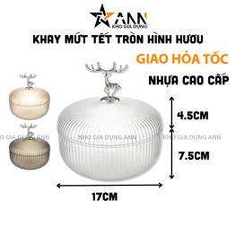 Hộp Đựng Mứt Tết - Hộp Hình Hươu Đựng Bánh Kẹo Hoa Quả Bằng Nhựa Cao Cấp 17x12cm - HHHDM