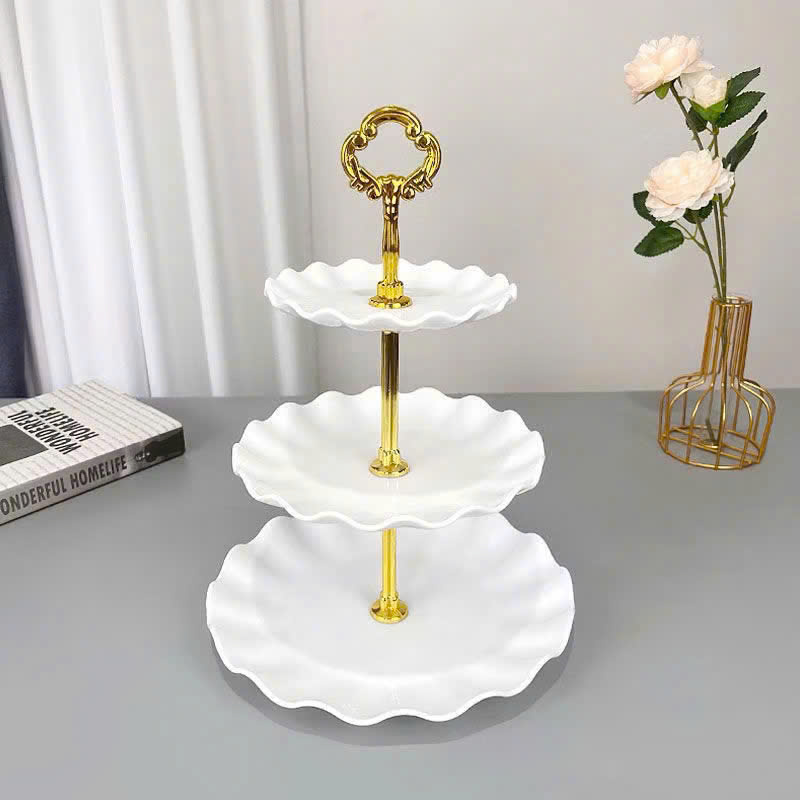 Khay Nhựa Hoa Trắng 3 Tầng - Khay Đựng Mứt Bánh Kẹo Tết 34x25cm 7 Khay Nhựa Hoa Trắng 3 Tầng - Khay Đựng Mứt Bánh Kẹo Tết 34x25cm