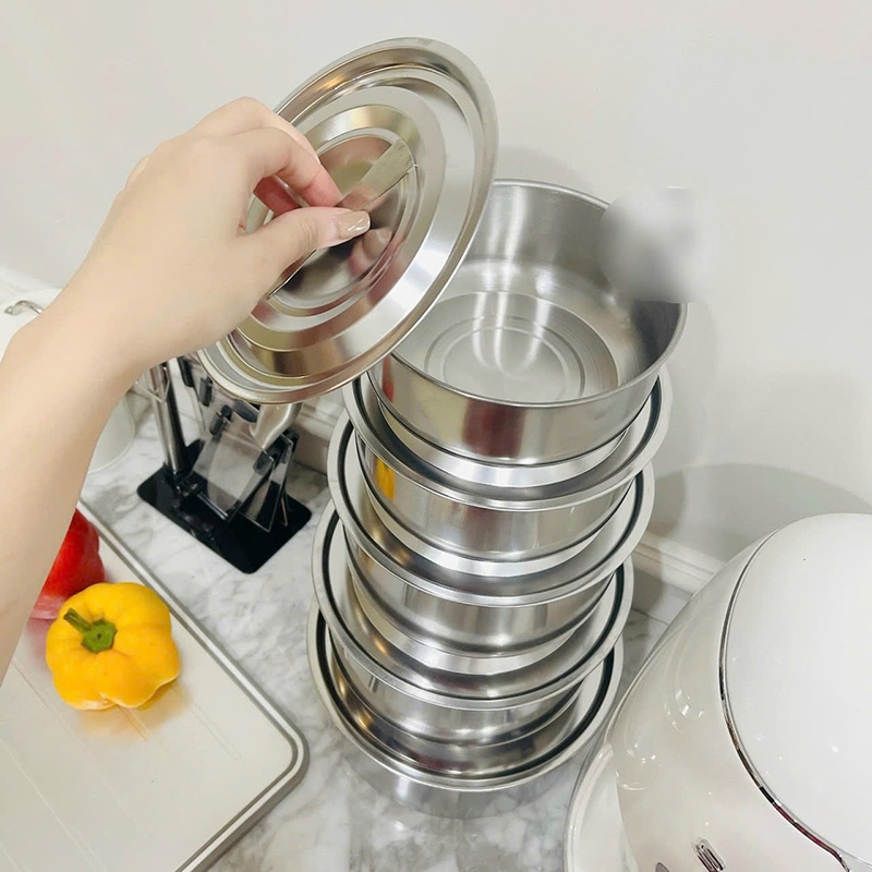 Bộ 5 Thố Inox Có Nắp Đựng Thực Phẩm Cao Cấp 8 Bộ 5 Thố Inox Có Nắp Đựng Thực Phẩm Cao Cấp