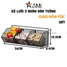 Kệ Lưới Dán Tường - Kệ Sắt Đựng Đồ 3 Ngăn - KDT01