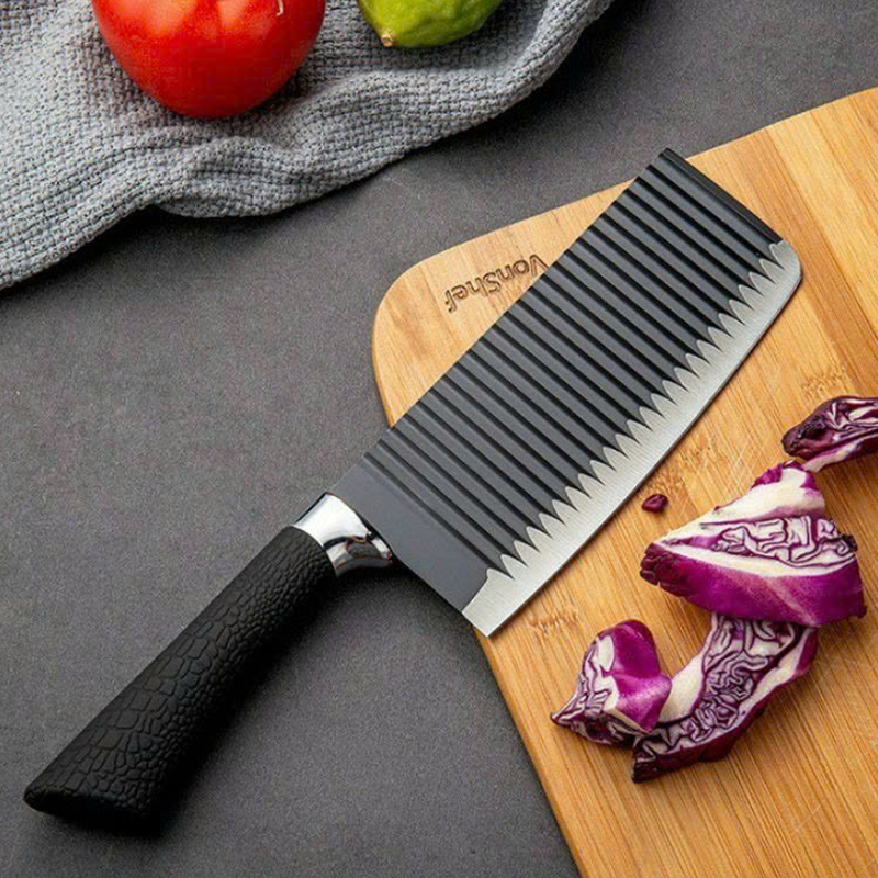 Dao Thái Gợn Sóng Nhà Bếp Ok3 Asakh Bản To 29x7cm 4 Dao Thái Gợn Sóng Nhà Bếp Ok3 Asakh Bản To 29x7cm