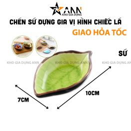 Chén Đựng Gia Vị Hình Chiếc Lá - Chén Đựng Nước Chấm Bằng Sứ 11x2,5cm - CDGV02