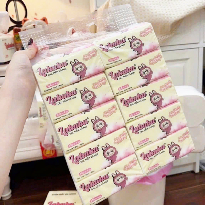 Set 10 Gói Túi Khăn Giấy Rút 4 Lớp 300 Tờ Cao Cấp - Khăn Giấy Rút Labubu Đa Năng 12x18cm 6 Set 10 Gói Túi Khăn Giấy Rút 4 Lớp 300 Tờ Cao Cấp - Khăn Giấy Rút Labubu Đa Năng 12x18cm