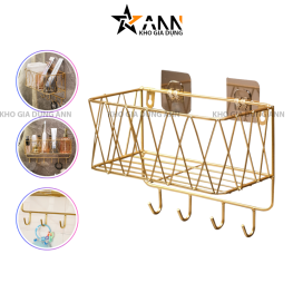 Kệ Sắt Treo Tường Đa Năng Để Đồ, Trang Trí Nhà Cửa Có Móc Cao Cấp - KSTT01