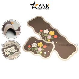 Set 2 Thảm Gợn Sóng - Bộ Thảm Lót Bếp Phòng Ngủ Nhà Tắm Cao Cấp 40×60cm & 40×120cm - TLCGS01