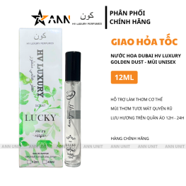 Nước Hoa Dubai Hv Luxury Lucky 12ml Mùi Unisex Cao Cấp - Hương Thơm Tươi Mát Quyến Rũ - NHDHL18
