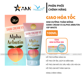 Kem Body Hỗ Trợ Dưỡng Sáng Giảm Thâm Da Mông Dark Cream V3 Alpha Arbutin Vip White 50ml & Tặng Hộp 15g Chính Hãng - 8938521762652