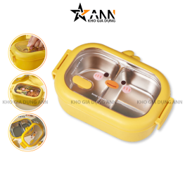 Hộp Đựng Cơm Giữ Nhiệt Inox Cao Cấp - Hộp Cơm Dễ Thương 950ml 22,5x14,5x8Cm - HDCGN01