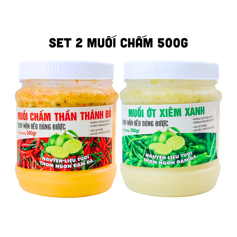26425_2_20250610114951-4.png Set 2 Hộp Muối Chấm Thơm Ngon 500g - Muối Chấm Thần Thánh Đỏ & Muối Ớt Xiêm Xanh - S2HMC500G