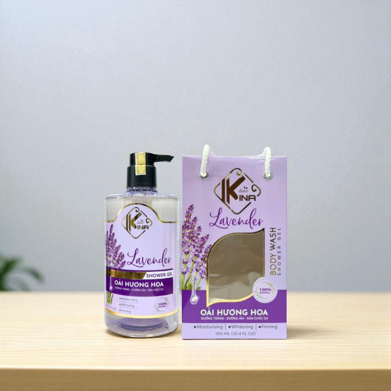 26499_31-photoroom_20250723110954-2.jpg Sữa Tắm Kina Hương Nước Hoa Oải Hương 900ml - Hỗ Trợ Cấp Ẩm Dưỡng Sáng Da Mịn Màng - Tặng Kèm 1 Bông Tắm - 8938527651264