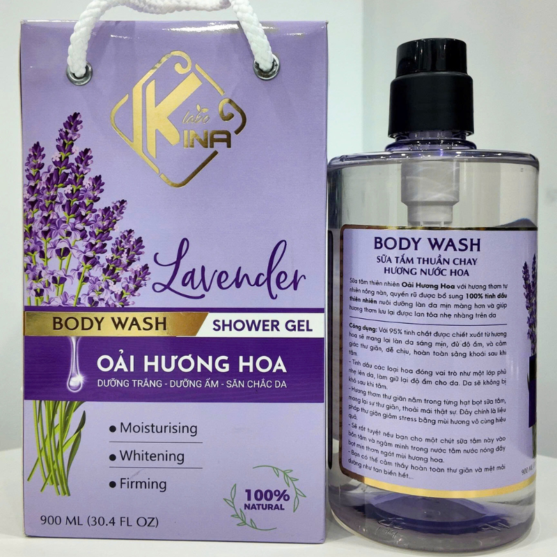 26499_39_20250729093724-1.png Sữa Tắm Kina Hương Nước Hoa Oải Hương 900ml - Hỗ Trợ Cấp Ẩm Dưỡng Sáng Da Mịn Màng - Tặng Kèm 1 Bông Tắm - 8938527651264