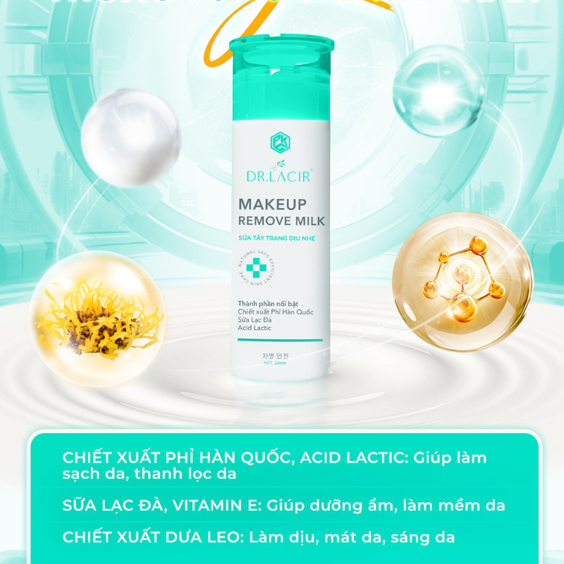 Sữa Tẩy Trang Dr Lacir Makeup Remove Milk 120ml 7 Sữa Tẩy Trang Dr Lacir Makeup Remove Milk 120ml
