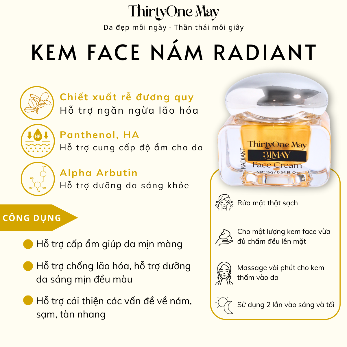26545_17_20250821150256-7.png Kem Face Dưỡng Trắng Mờ Nám 31may Radiant - Kem Dưỡng Radiant Thirty One May 16g - 8938562528057