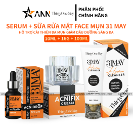 Combo Kem Mụn 31may Acnifix 15g & Serum Mụn 31may Acnidrop 10ml & Sữa Rửa Mặt 31may Hydra Cleanser 100ml - Mỹ Phẩm Thirty One May - CB3MUN31MAY