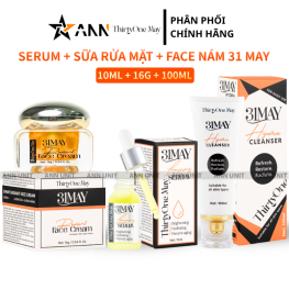 Combo Kem Nám 31may 16g & Serum Cang Bóng 31may Acnidrop 10ml & Sữa Rửa Mặt 31may Hydra Cleanser 100ml - Mỹ Phẩm Thirty One May - CB3NAM31MAY