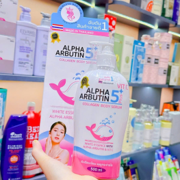 Kem Dưỡng Thể Alpha Arbutin 5Plus+ Vit C Collagen Body Serum Princess Bkk Skin ThaiLand 500ml Có Tem