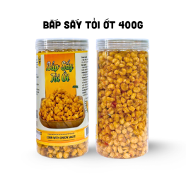 Bắp Sấy Tỏi Ớt Hộp 400g Thơm Ngon - BSTOH400G