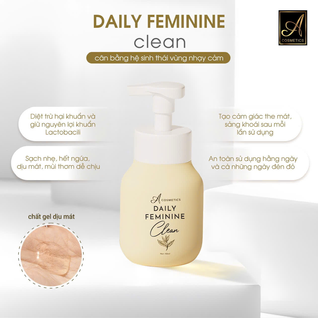 26602_z6933334751179-7a608e562a97c2f992a6ed4b2644ae57_20250825103229-1.jpg Dung Dịch Vệ Sinh A Cosmetics Daily Feminine Clean 150ml - Tặng Nước Hoa Vùng Kín 5ml - DDVSAC