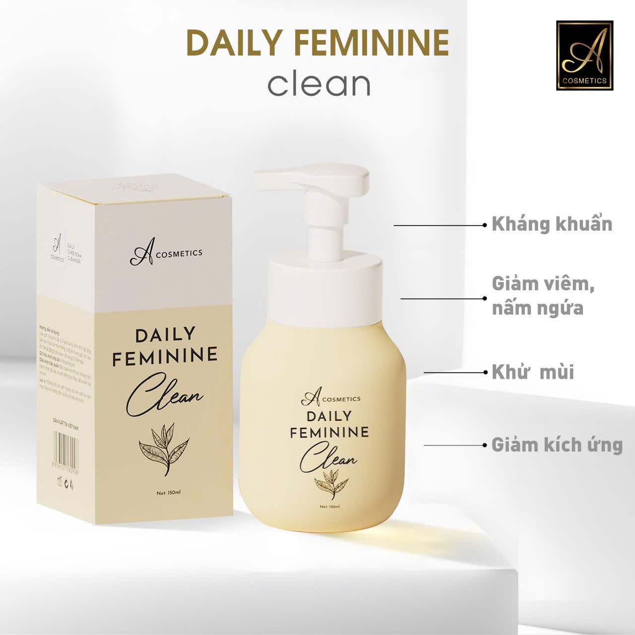 Dung Dịch Vệ Sinh A Cosmetics Daily Feminine Clean 150ml - Tặng Nước Hoa Vùng Kín 5ml 13 Dung Dịch Vệ Sinh A Cosmetics Daily Feminine Clean 150ml - Tặng Nước Hoa Vùng Kín 5ml