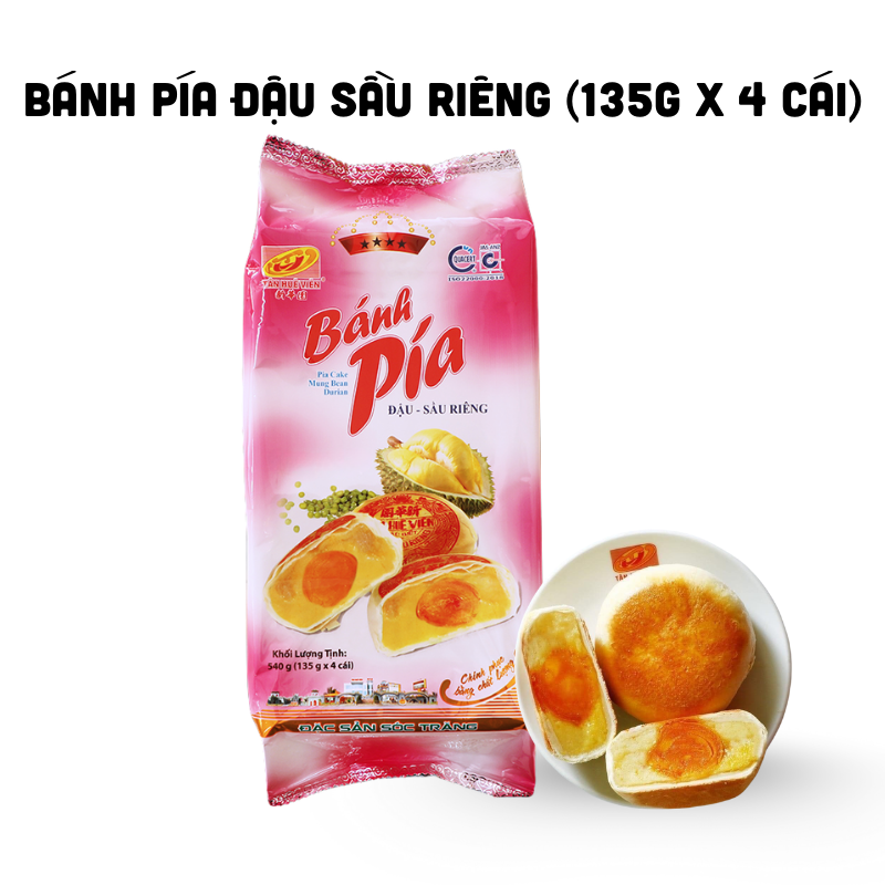 26624_8_20250828120240-1.png Bánh Pía Đậu Sầu Riêng Tân Huê Viên Màu Hồng Thơm Ngon 600g (150g x 4 cái) - BPDSRMH600G