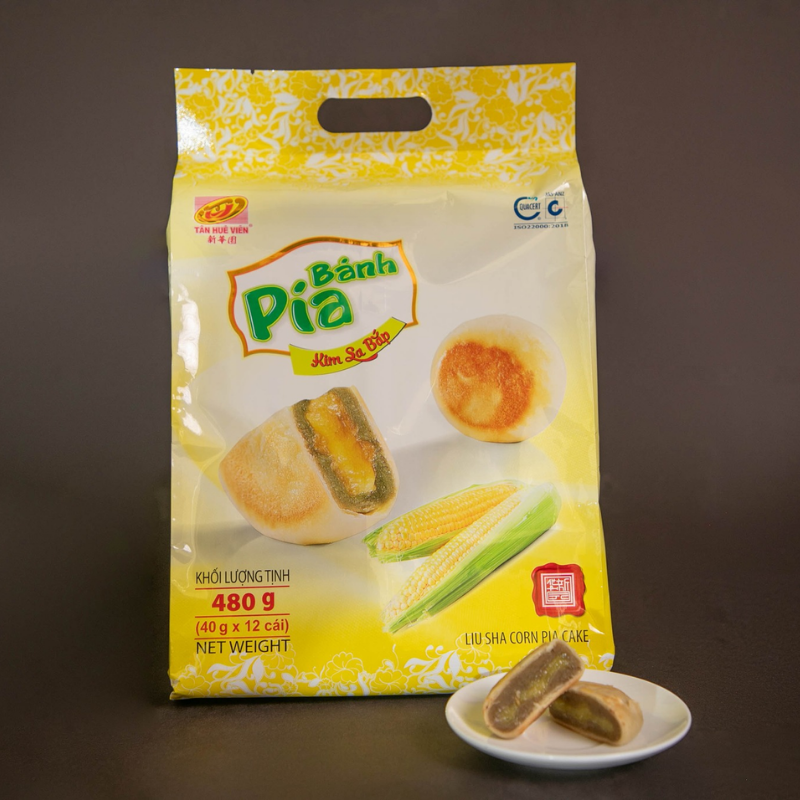 Bánh Pía Kim Sa Bắp Tân Huê Viên Thơm Ngon 480g (40g x 12 cái) 7 Bánh Pía Kim Sa Bắp Tân Huê Viên Thơm Ngon 480g (40g x 12 cái)