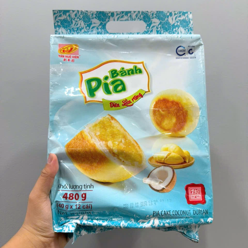 Sỉ bánh Pía Dừa Sầu Riêng Tân Huê Viên Thơm Ngon 480g (40g x 12 cái) 6 Sỉ bánh Pía Dừa Sầu Riêng Tân Huê Viên Thơm Ngon 480g (40g x 12 cái)
