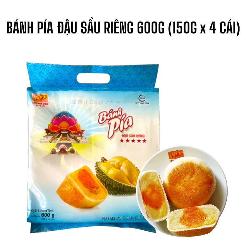 26647_white-photoroom-photoroom-1_20250830162600-1.png Bánh Pía Đậu Sầu Riêng Tân Huê Viên 600g (150g x 4 cái) - BPDSR