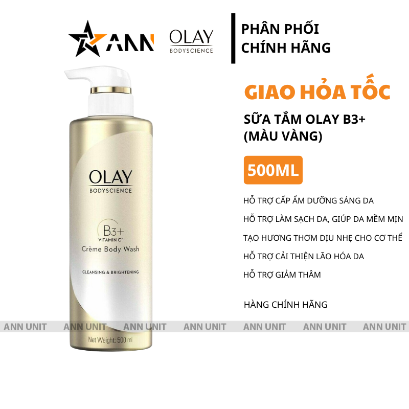 Sữa Tắm Dưỡng Sáng Da Olay B3+ Vitamin C Màu Trắng 500ml 1 Sữa Tắm Dưỡng Sáng Da Olay B3+ Vitamin C Màu Trắng 500ml