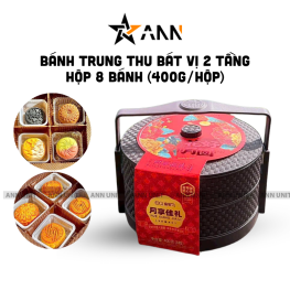 Bánh Trung Thu Bát Vị 2 Tầng Hộp 8 Bánh (400g/Hộp) - BTTBV2T400G