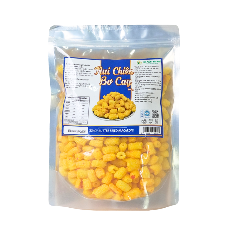 Nui Chiên Bơ Cay Vàng 500g Giòn Ngon Túi Zip 6 Nui Chiên Bơ Cay Vàng 500g Giòn Ngon Túi Zip