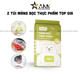 Combo 2 Túi Màng Bọc Thực Phẩm Top Gia Dạng Rút Siêu Dai Có Nắp Đậy Kính - 1 Túi 300 Cái - GMBTP02