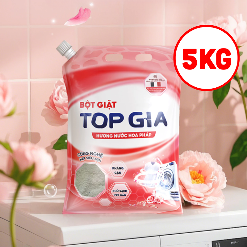 Bột Giặt Quần Áo Top Gia 5kg Hương Nước Hoa Pháp 9 Bột Giặt Quần Áo Top Gia 5kg Hương Nước Hoa Pháp