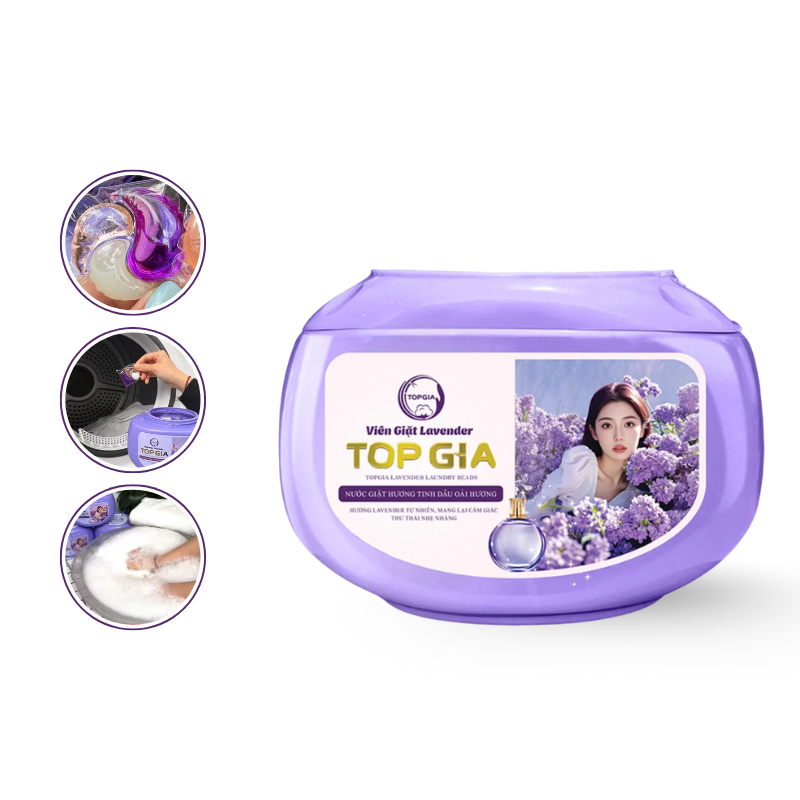 Viên Giặt Top Gia Hương Lavender - Hộp 40 Viên Giặt Quần Áo 16 Viên Giặt Top Gia Hương Lavender - Hộp 40 Viên Giặt Quần Áo