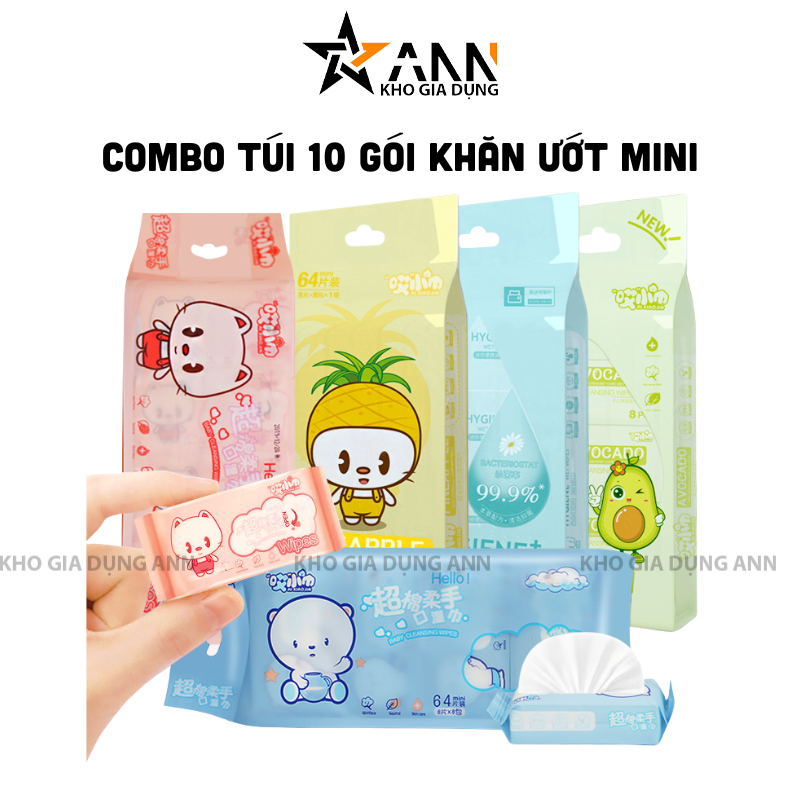 26889_1_20251015170815-1.png Túi 10 Khăn Ướt Bỏ Túi Du Lịch - Khăn Giấy Ướt Mini Ngẫu Nhiên - Chất Liệu Vải Không Dệt - KUBTMN02