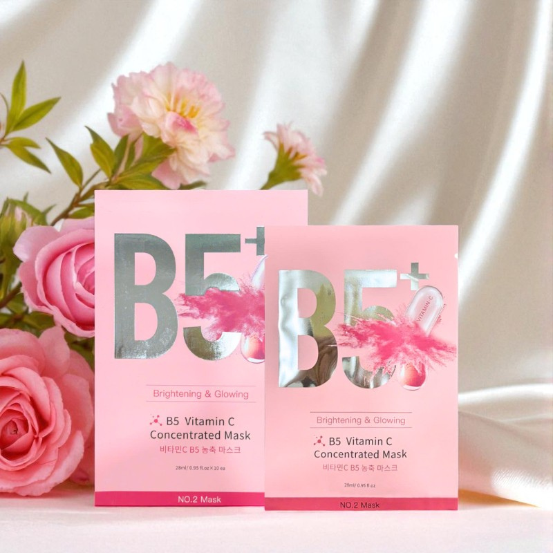 26939_33_20251023114939-1.png Hộp 10 Miếng Mặt Nạ Phục Hồi B5+ Vitamin C Concentrated Mask 28ml/Miếng - Màu Hồng - 8801457522983
